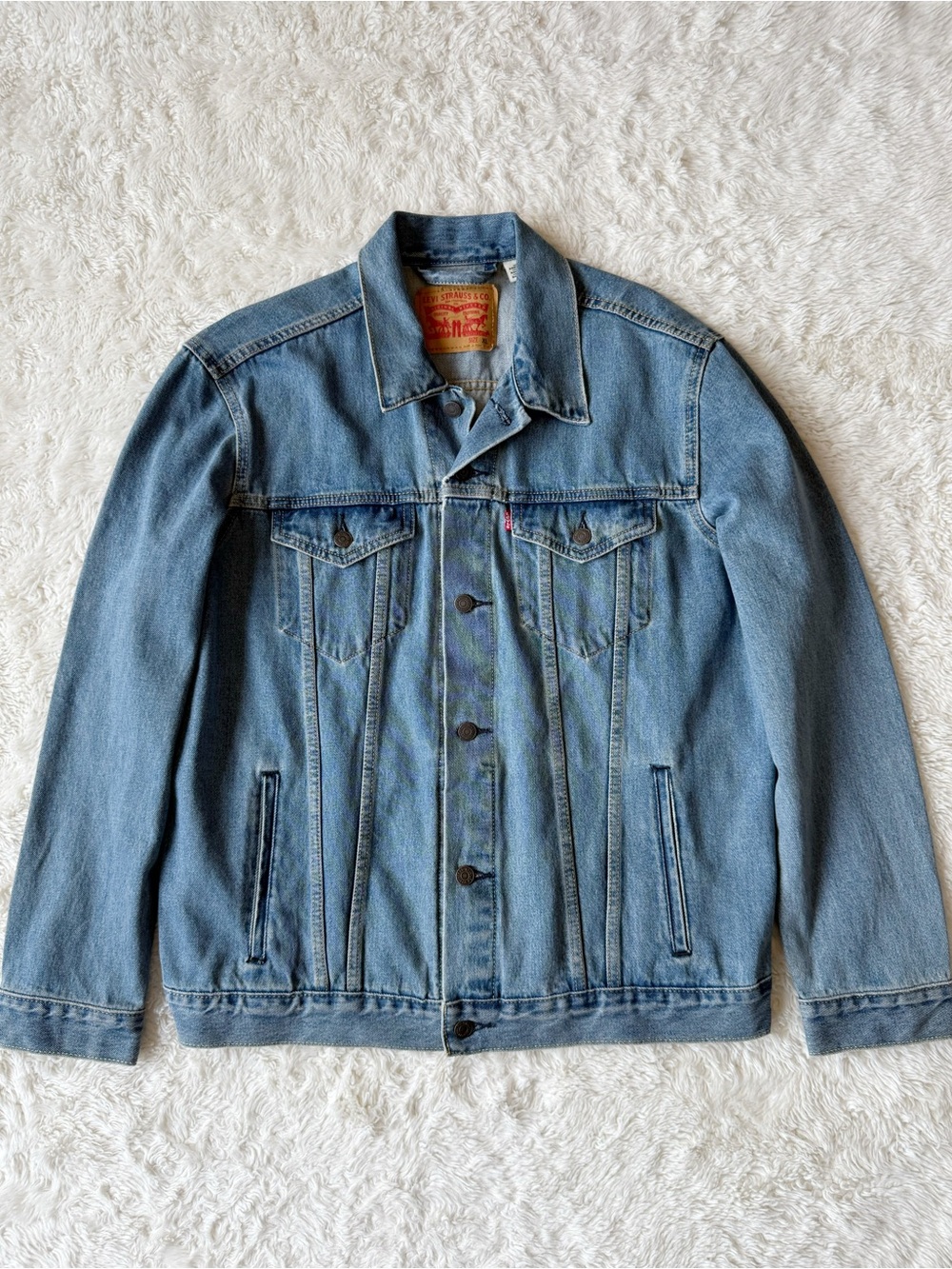 Levi’s Unisex Blue Denim Classic Relax Fit Trucker Jean Jacket XL Western Preppy